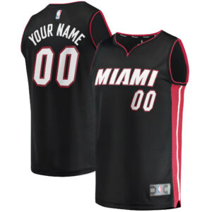 Men's Fanatics Black Miami Heat Fast Break Custom Replica Jersey - Icon Edition
