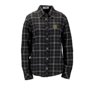 Women's Charcoal Kennesaw State Owls Brewer Flannel Button-Down Long Sleeve Shirt