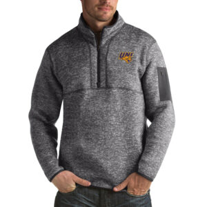 Men's Antigua Charcoal Northern Iowa Panthers Fortune Big & Tall Quarter-Zip Pullover Jacket