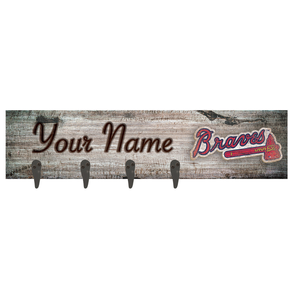 Atlanta Braves 24" x 6" Personalized Mounted Coat Hanger