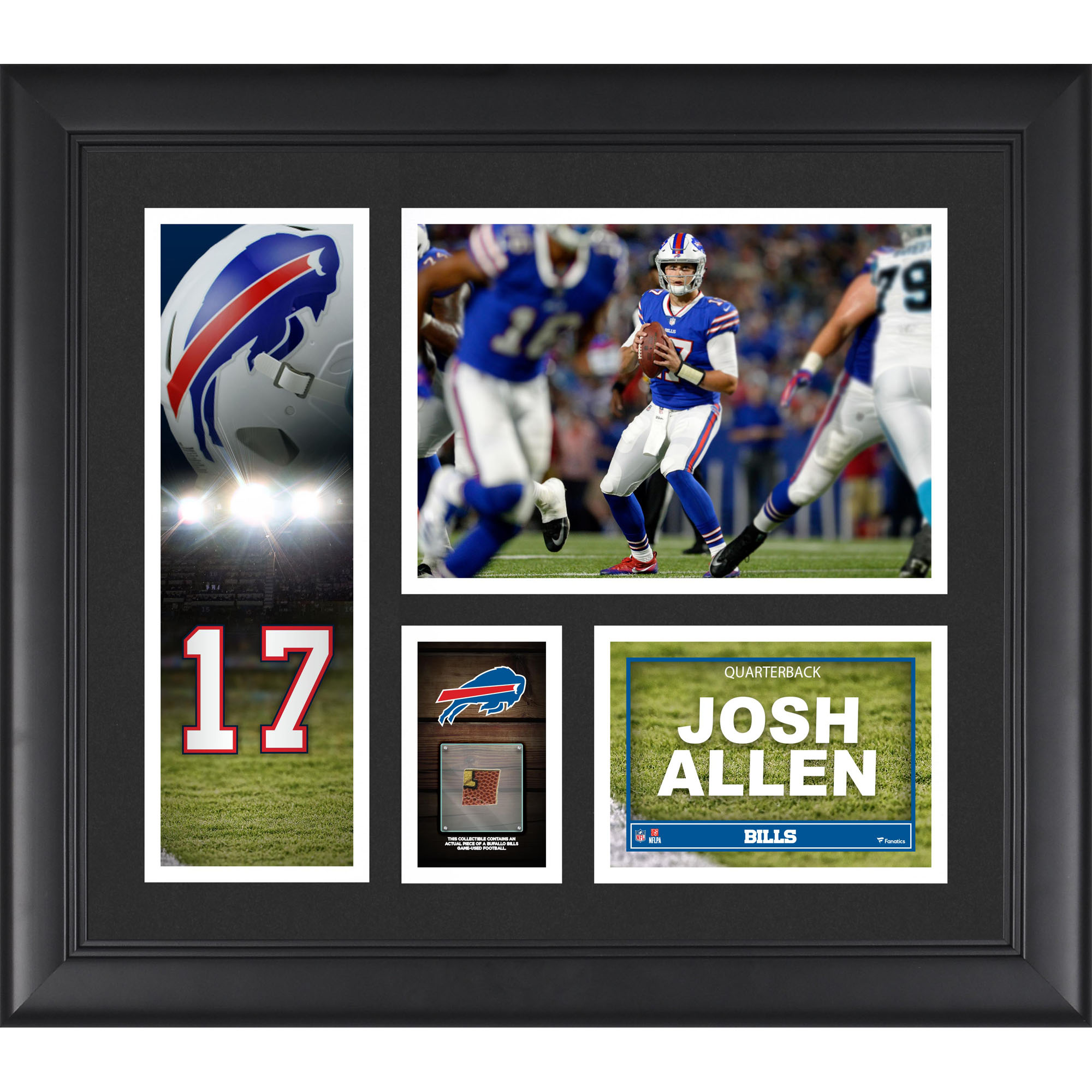 Josh Allen Buffalo Bills Framed 15" x 17" Player Collage with a Piece of Game-Used Ball