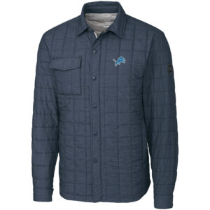 Men's Cutter & Buck Charcoal Detroit Lions Big & Tall Rainier Shirt Jacket