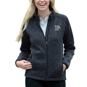 Women's Heather Navy Memphis Tigers Summit Fleece Sweater Full-Zip Jacket