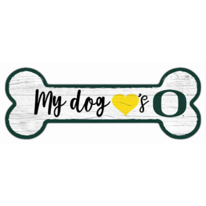 Oregon Ducks 6" x 12" Team Dog Bone Sign