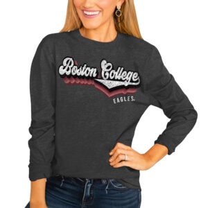 Women's Charcoal Boston College Eagles Vivacious Varsity Long Sleeve T-Shirt