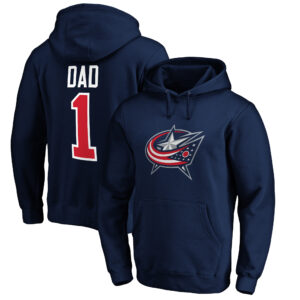 Men's Navy Columbus Blue Jackets #1 Dad Pullover Hoodie