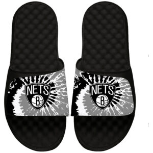 Youth ISlide Black Brooklyn Nets Tie Dye Slide Sandals