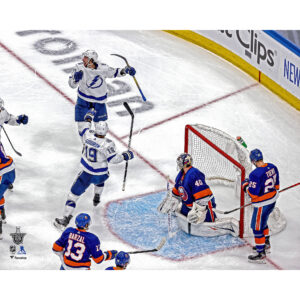 Anthony Cirelli Unsigned 2020 Stanley Cup Playoffs Game 6 vs. New York Islanders Series-Clinching Goal Celebration Photograph
