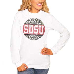 Women's White San Diego State Aztecs Scoop & Score Long Sleeve T-Shirt