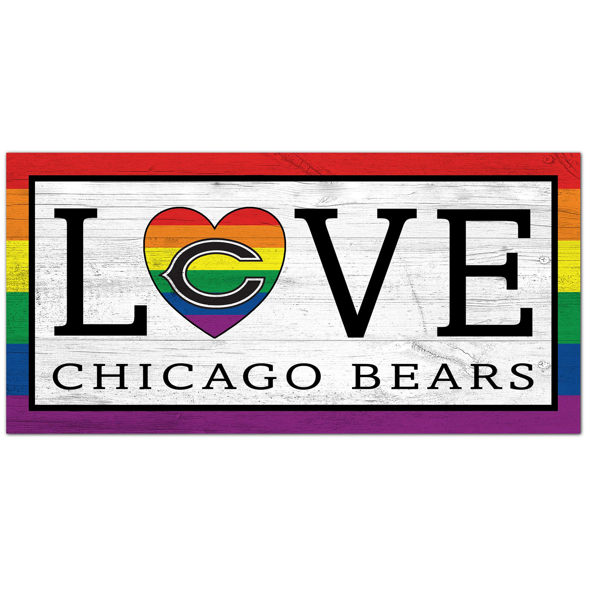 Chicago Bears 6'' x 12'' LGBTQ Love Sign
