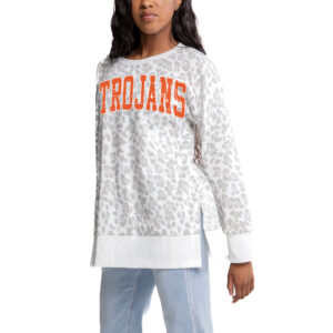 Women's Gameday Couture Gray Virginia State Trojans Side-Slit French Terry Crewneck Sweatshirt