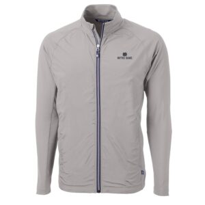 Men's Cutter & Buck Gray Notre Dame Fighting Irish Adapt Eco Knit Full-Zip Jacket