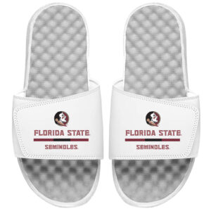 Men's ISlide White Florida State Seminoles Split Bar Slide Sandals