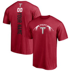 Men's Cardinal Troy University Trojans Playmaker Football Personalized Name & Number T-Shirt