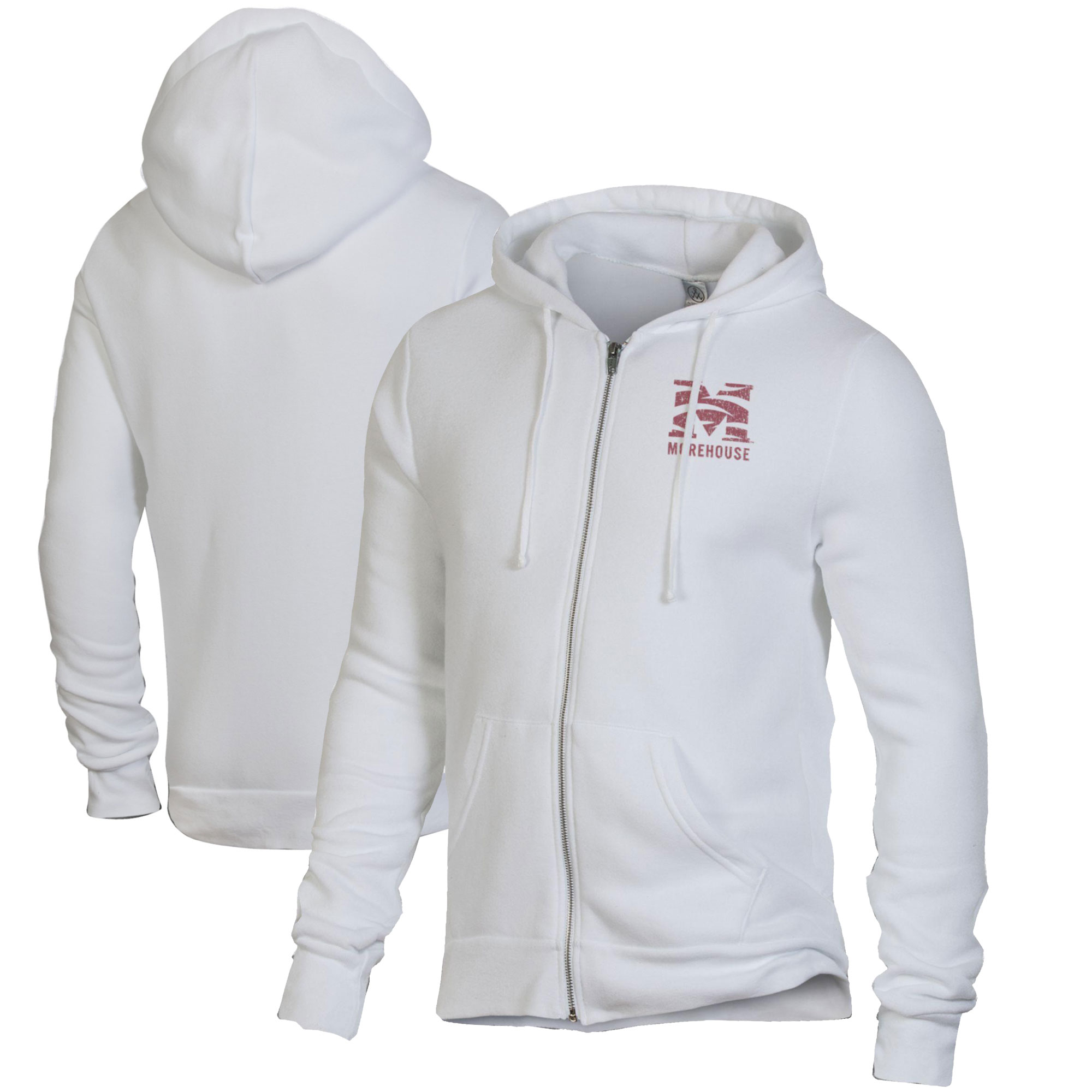 Men's White Morehouse Maroon Tigers Rocky Full-Zip Hoodie - Image 2