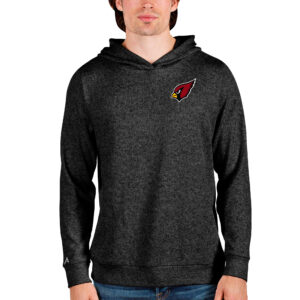 Men's Antigua Heathered Black Arizona Cardinals Absolute Pullover Hoodie