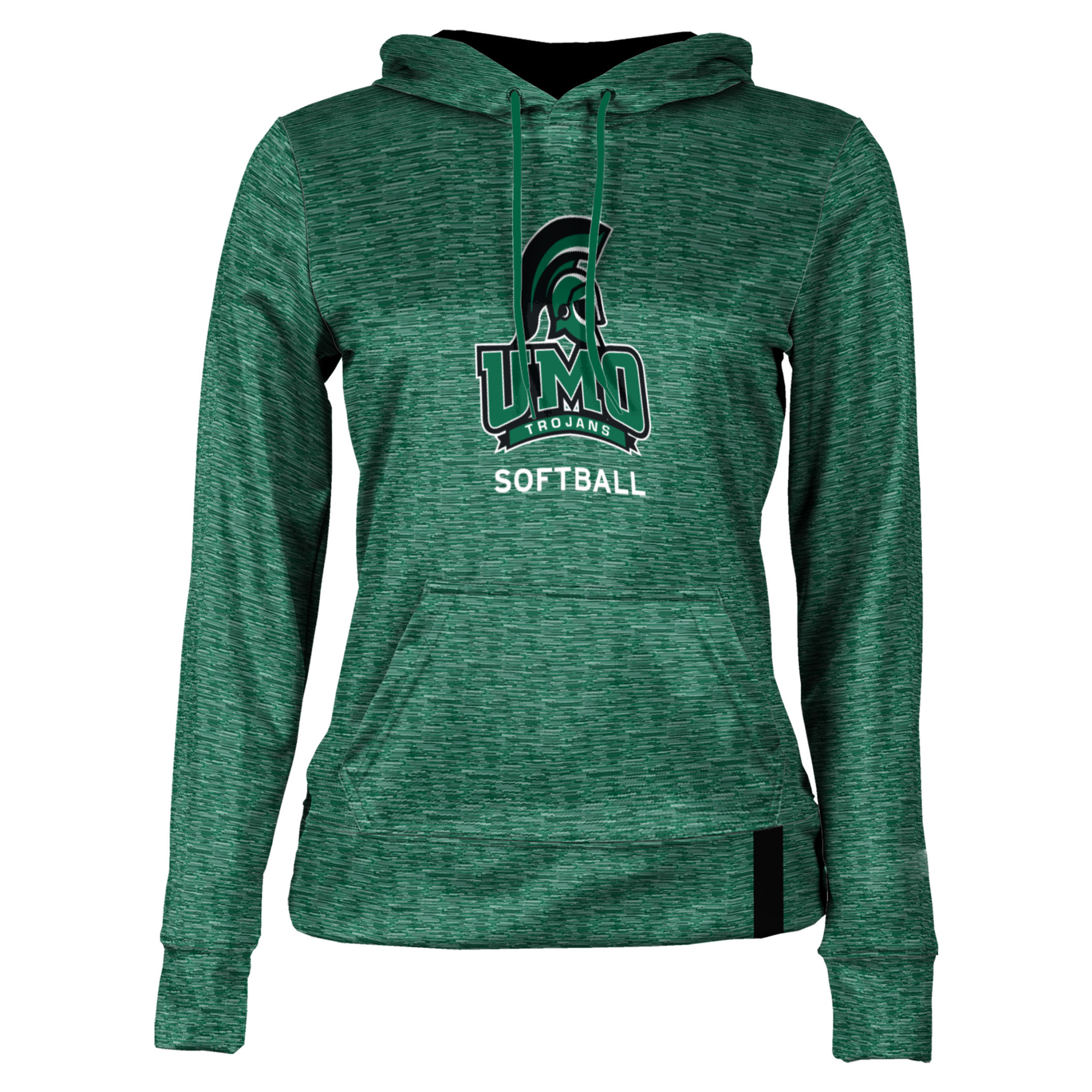 Women's Green Mount Olive Trojans Softball Pullover Hoodie - Image 3