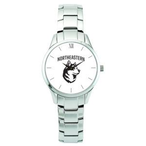 Women's Silver Northeastern Huskies Stainless Steel Bracelet Wristwatch