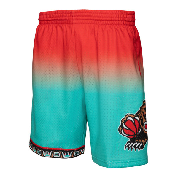 Men's Mitchell & Ness Red/Teal Vancouver Grizzlies 1996/97 Hardwood Classics Fadeaway Reload 3.0 Swingman Shorts - Image 7