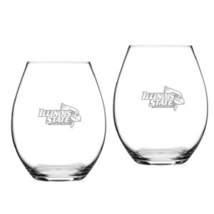 Illinois State Redbirds 20oz. 2-Piece Riedel Stemless Wine Glass Set