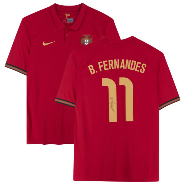 Bruno Fernandes Portugal National Team Autographed 2020-21 Home Jersey - Image 6