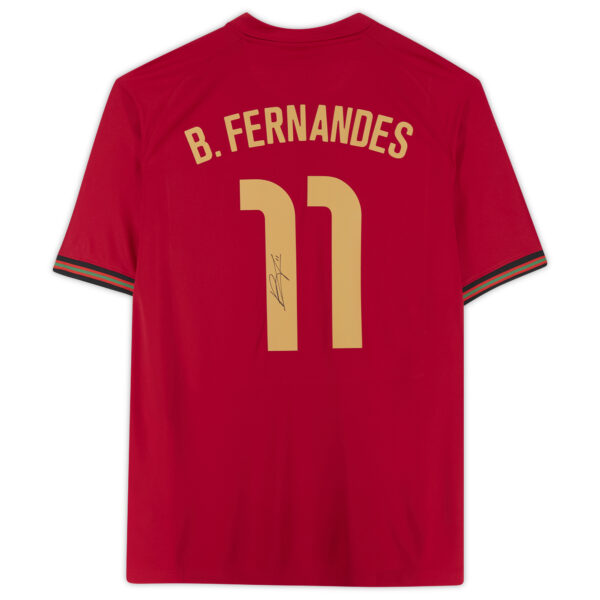Bruno Fernandes Portugal National Team Autographed 2020-21 Home Jersey - Image 7