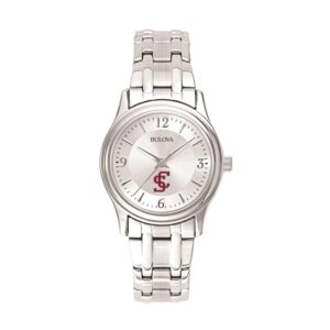 Women's Bulova Silver Santa Clara Broncos Stainless Steel Quartz Watch