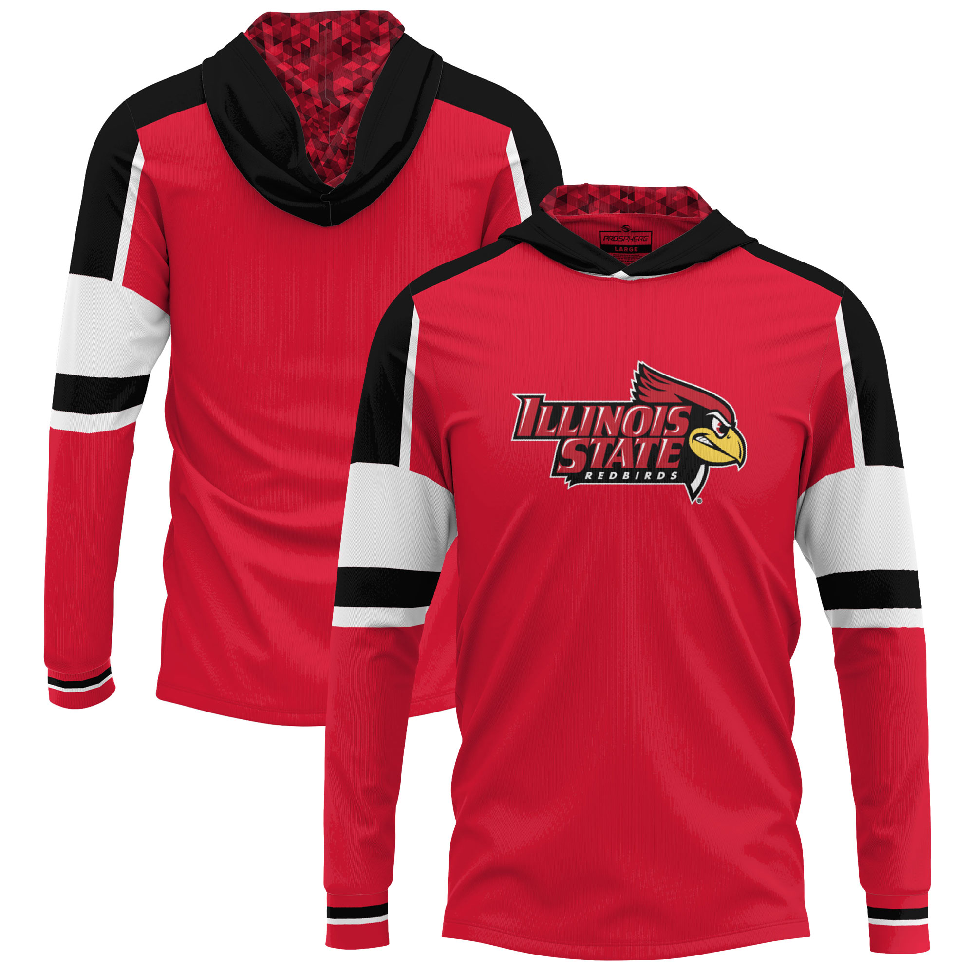 Men's Red Illinois State Redbirds Long Sleeve Hoodie T-Shirt - Image 5