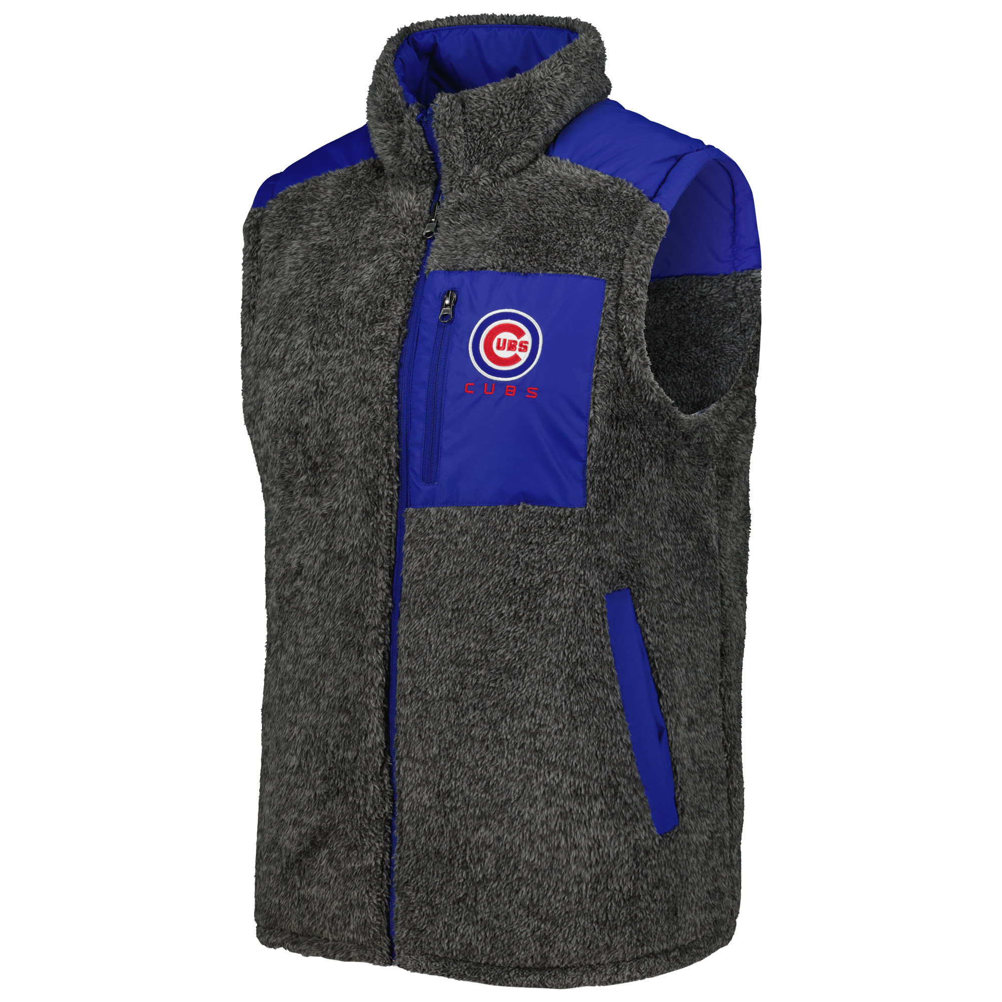 Men's G-III Sports by Carl Banks Royal/Charcoal Chicago Cubs Power Hitter Reversible Full-Zip Vest - Image 5