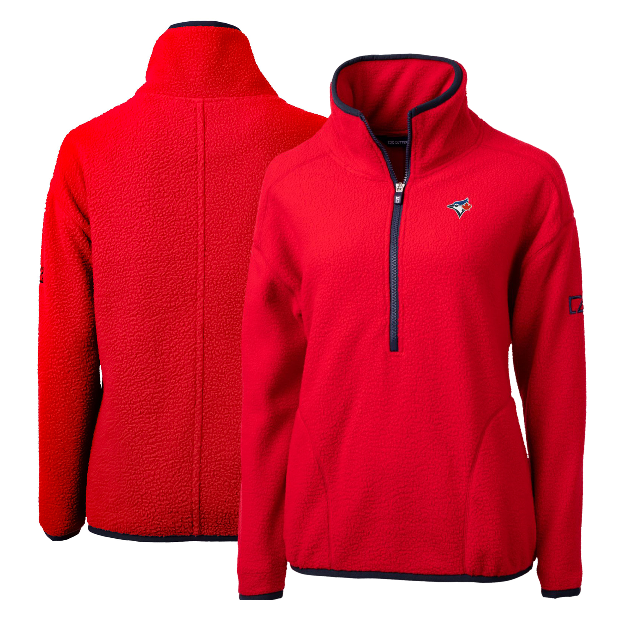 Women's Cutter & Buck Red Toronto Blue Jays Cascade Eco Sherpa Fleece Quarter-Zip Pullover Jacket - Image 8