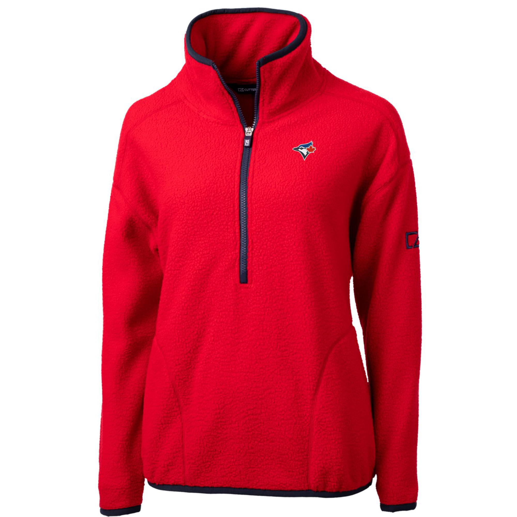 Women's Cutter & Buck Red Toronto Blue Jays Cascade Eco Sherpa Fleece Quarter-Zip Pullover Jacket - Image 9