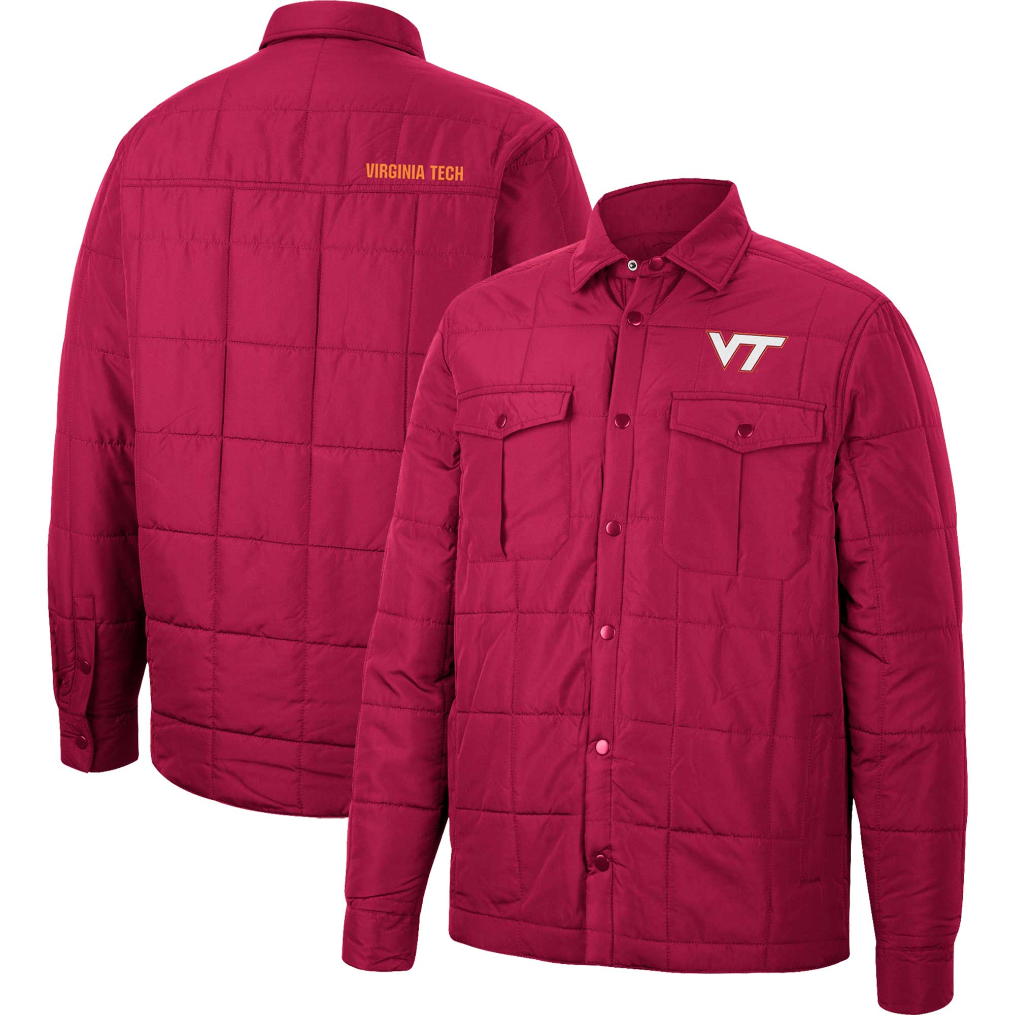 Men's Colosseum Maroon Virginia Tech Hokies Detonate Quilted Full-Snap Jacket - Image 5