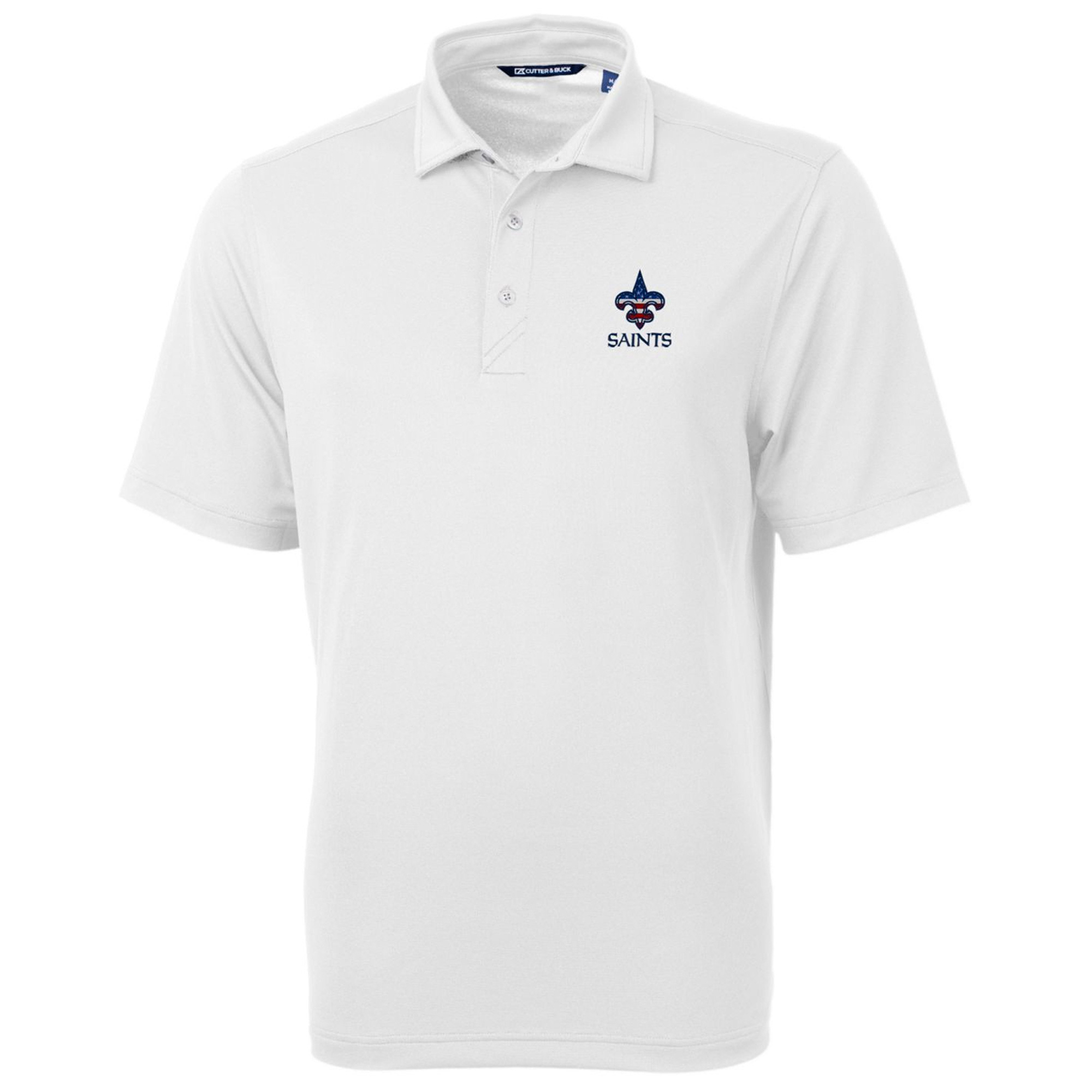 Men's Cutter & Buck White New Orleans Saints Big & Tall Team Virtue Eco Pique Recycled Polo - Image 6