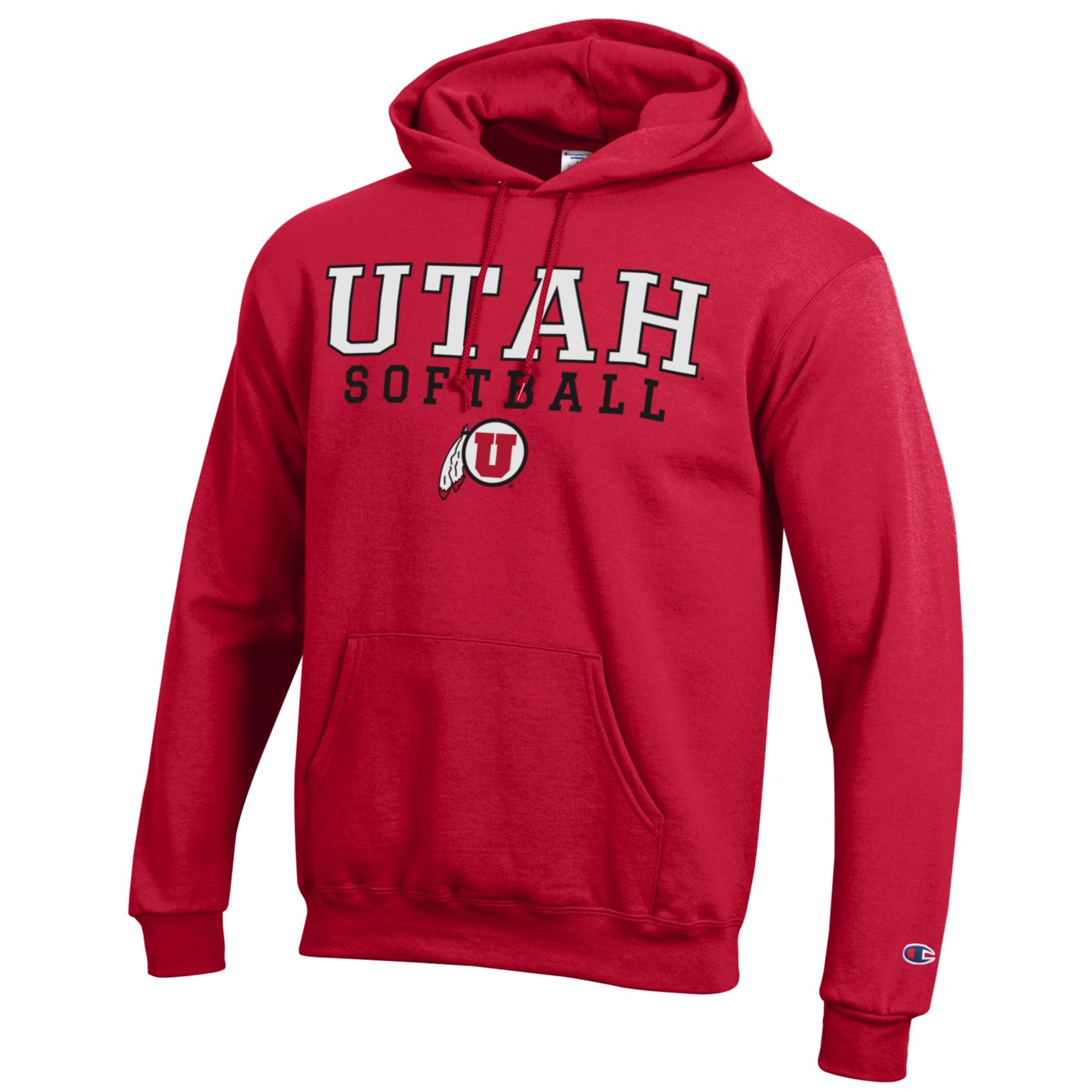 Men's Champion Red Utah Utes Softball Stack Pullover Hoodie - Image 3