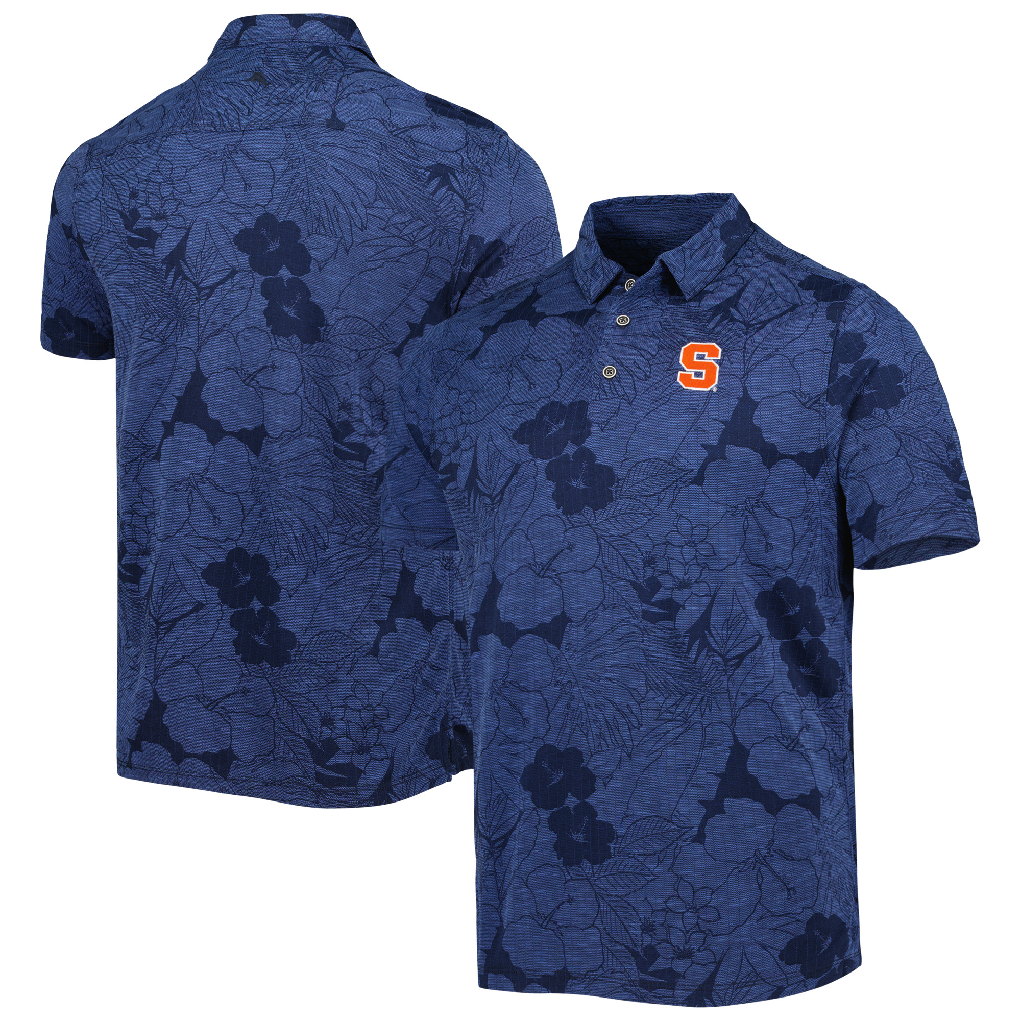 Men's Tommy Bahama Navy Syracuse Orange Miramar Blooms Polo - Image 2