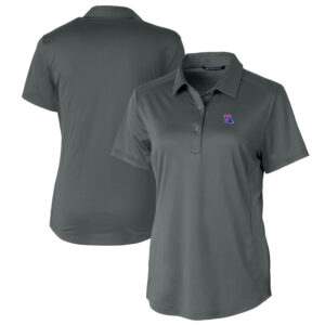 Women's Cutter & Buck Gray Louisiana Tech Bulldogs Prospect Textured Stretch Polo