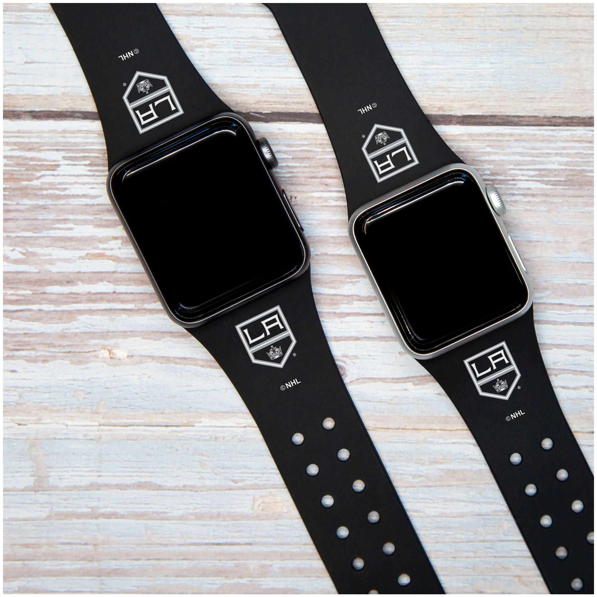 Black Los Angeles Kings Silicone Apple Watch Band - Image 3