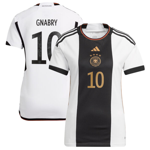 Women's adidas Serge Gnabry White Germany National Team 2022/23 Home Replica Player Jersey - Image 8