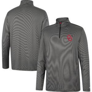 Men's Colosseum Charcoal Oklahoma Sooners Logo Quarter-Zip Windshirt