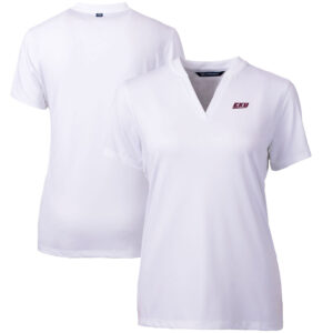 Women's Cutter & Buck White Eastern Kentucky Colonels Forge Blade V-Neck Top