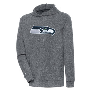 Men's Antigua Charcoal Seattle Seahawks Absolute Chenille Pullover Hoodie