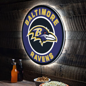 Baltimore Ravens LED XL Round Wall Décor