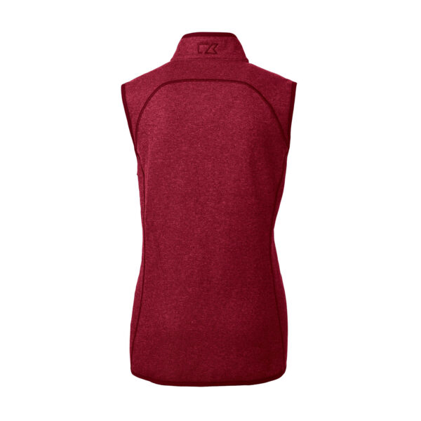 Women's Cutter & Buck Heather Red Fanatics Corporate Mainsail Basic Sweater Knit Fleece Full-Zip Vest - Image 4