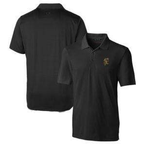 Men's Cutter & Buck Black Grambling Tigers Forge Stretch Polo