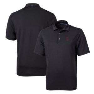 Men's Cutter & Buck Black Southern Illinois Salukis Team Logo Virtue Eco Pique Recycled Polo
