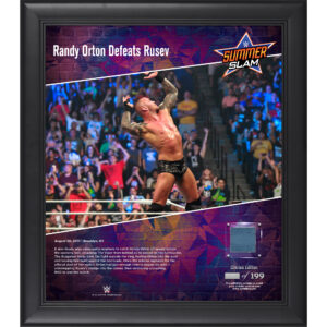 Randy Orton Framed 15" x 17" 2017 SummerSlam Collage with a Piece of Match-Used Canvas - Limited Edition of 199