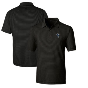 Men's Cutter & Buck Black Indianapolis Colts Throwback Logo Forge Pencil Stripe Stretch Polo