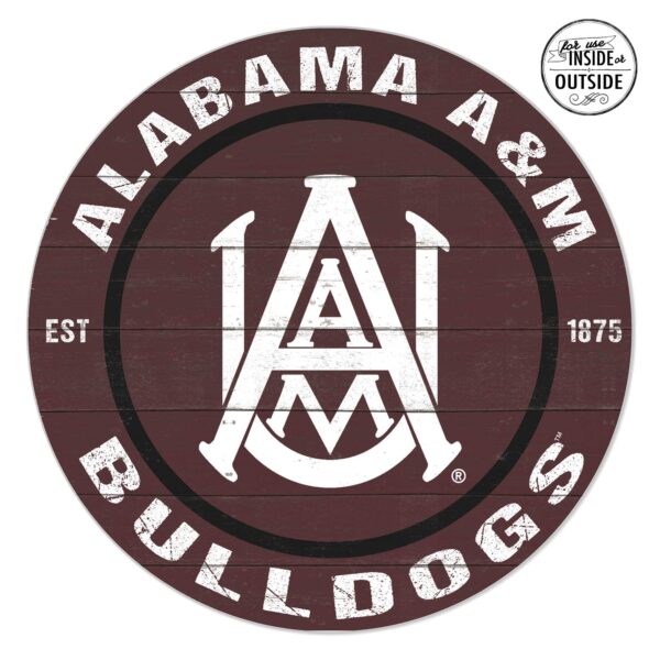 Alabama A&M Bulldogs 20'' x 20'' Indoor/Outdoor Team Color Circle Sign
