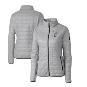 Women's Cutter & Buck Gray Cincinnati Bearcats Rainier Eco Insulated Puffer Full-Zip Jacket