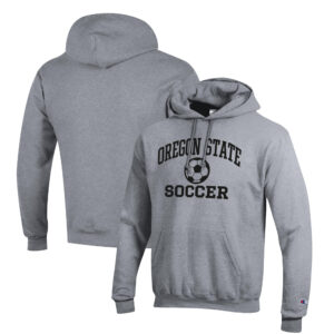 Men's Champion Gray Oregon State Beavers Soccer Icon Powerblend Pullover Hoodie